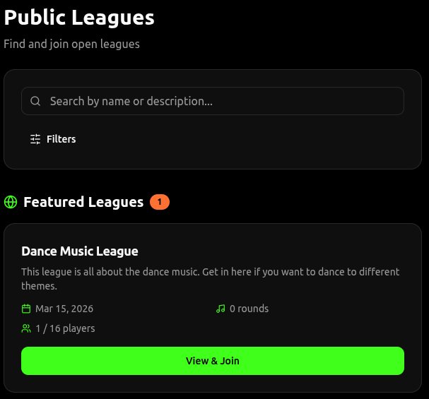 DJ League — Competitive Music Playlists